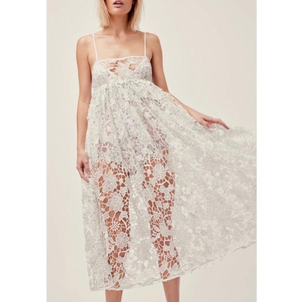 For Love & Lemons White And Sundae Tank Midi
